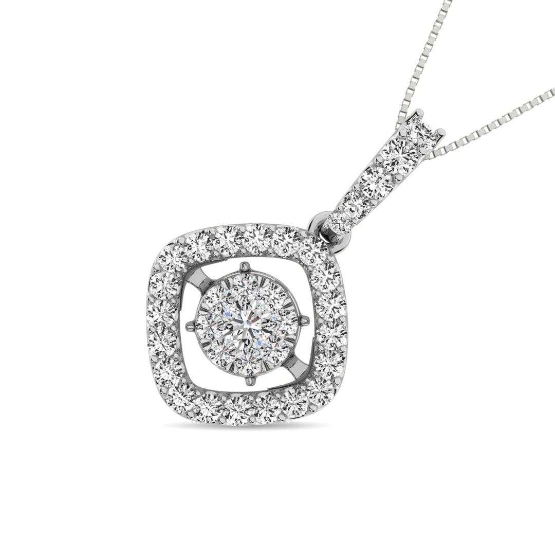 Diamante de 1 qt.Tw. Colgante brillante en oro blanco de 14 k