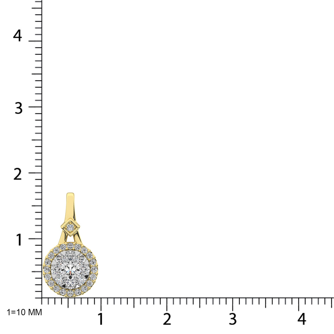 Diamante 3/8 Ct.Tw. Colgante en forma de racimo redondo en oro amarillo de 10 quilates