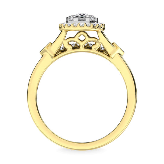 Diamante 1/2.Tw. Anillo nupcial en oro amarillo de 10 quilates