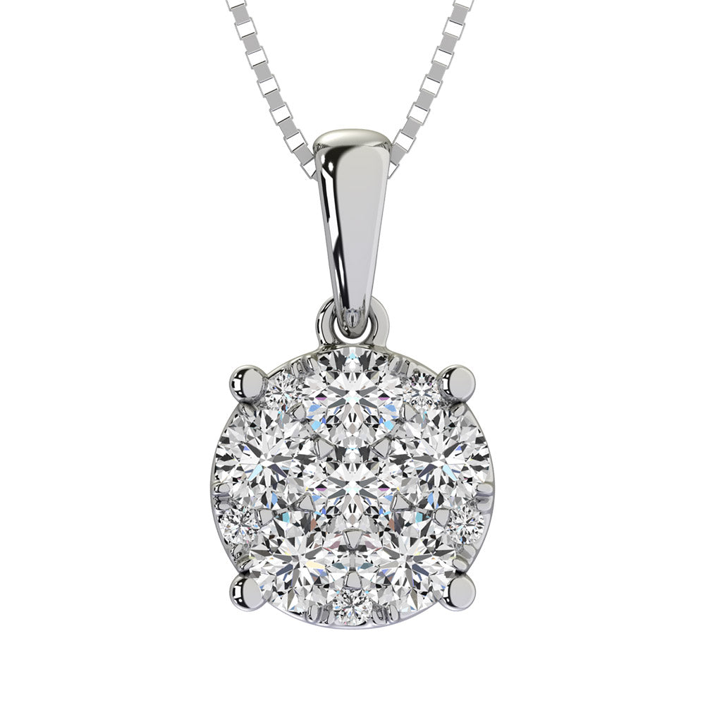 Diamante 1/2 Ct.Tw. Colgante de flores