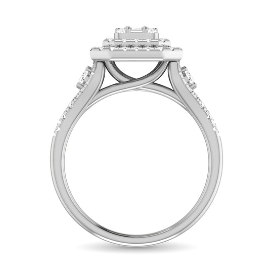 Diamante 3/4 Ct.Tw. Anillo de compromiso en oro blanco de 14 k