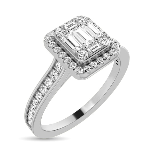 Diamante 1/2 Ct.Tw. Anillo de compromiso en oro blanco de 14 k