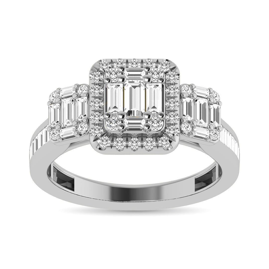 Diamante 7/8 Ct.Tw. Anillo de compromiso en oro blanco de 14 k