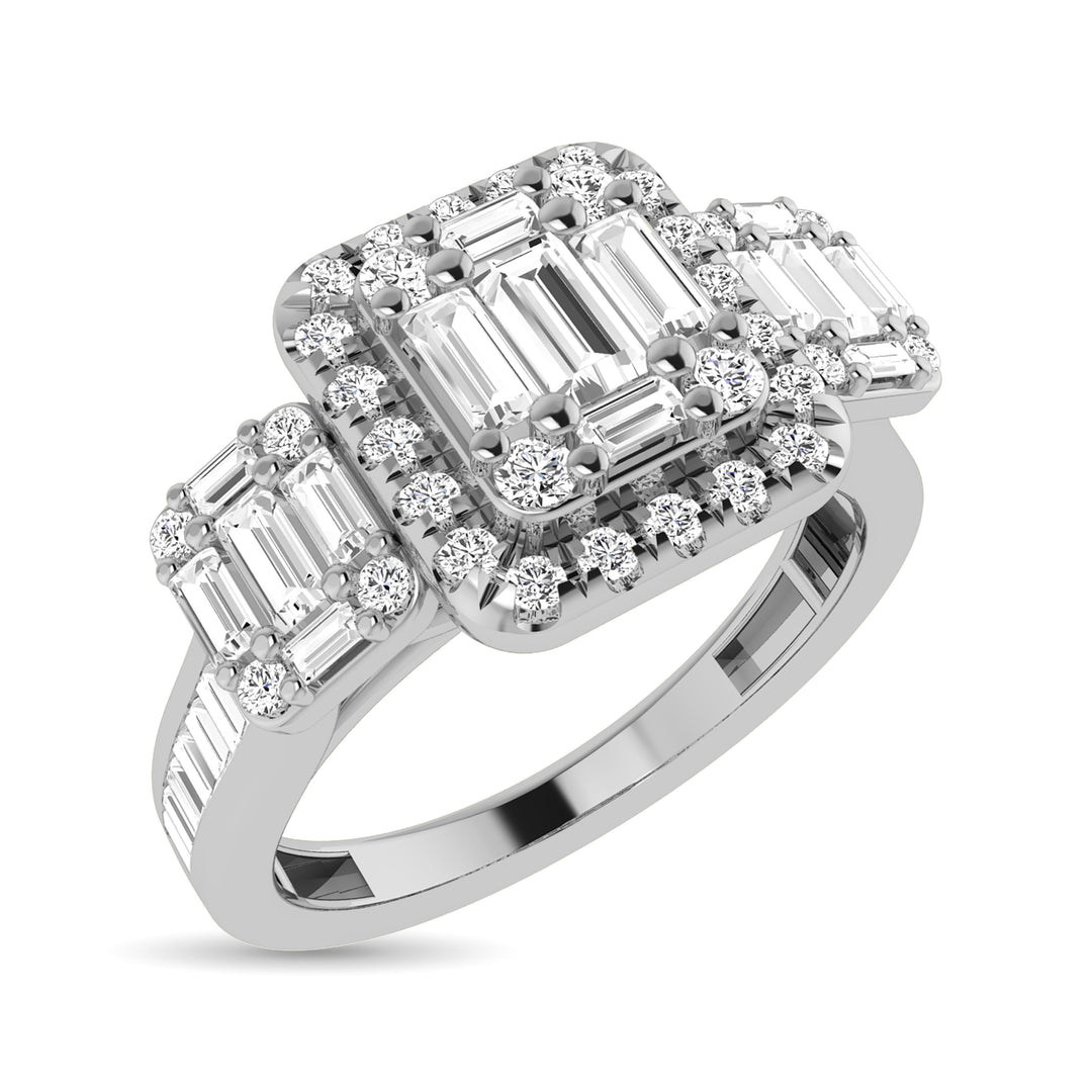 Diamante 7/8 Ct.Tw. Anillo de compromiso en oro blanco de 14 k