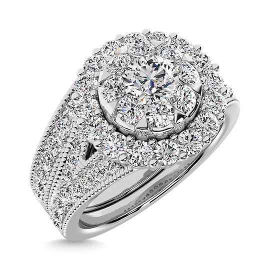 Diamante 1 1/2 Ct.Tw. Anillo nupcial en oro blanco de 14 k