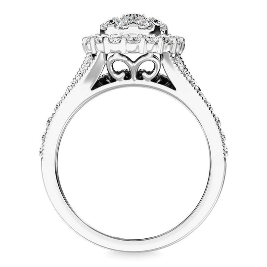 Diamante 1 1/2 Ct.Tw. Anillo nupcial en oro blanco de 14 k