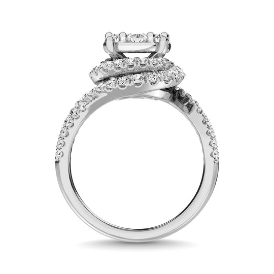 Diamante 1 1/2 Ct.Tw. Anillo de compromiso en oro blanco de 14 k