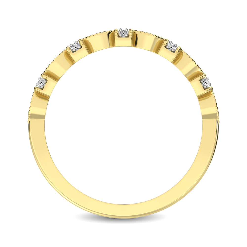 Banda de Diamantes de 1/6qt con Marco Marquesa en Oro Amarillo de 14k