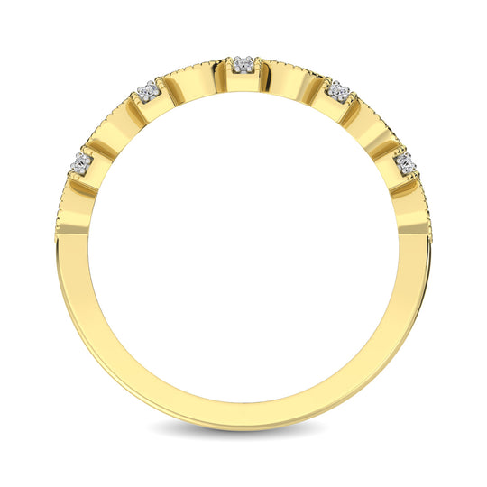 Banda de Diamantes de 1/6qt con Marco Marquesa en Oro Amarillo de 14k