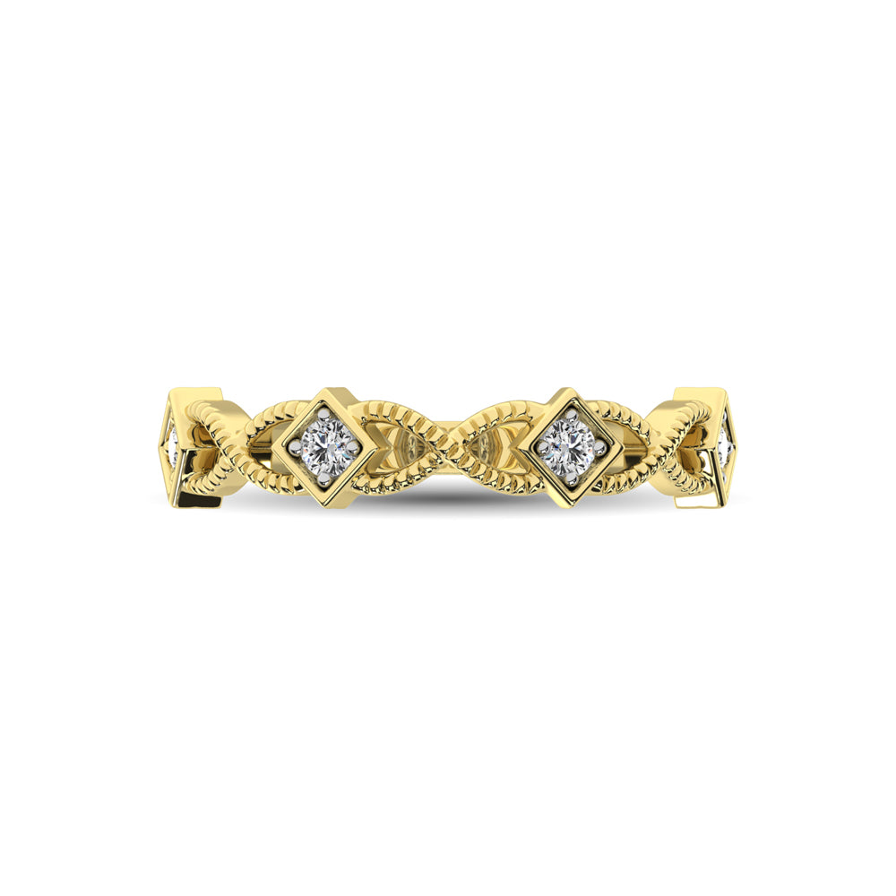 Banda de Diamantes de 1/8 qt en Oro Amarillo de 14k