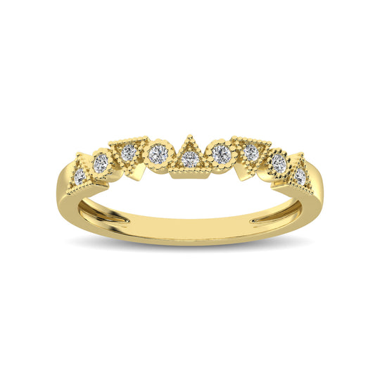 Anillo Trigale de Forma Redonda con Diamantes de 1/10 qt en Oro Amarillo de 14k