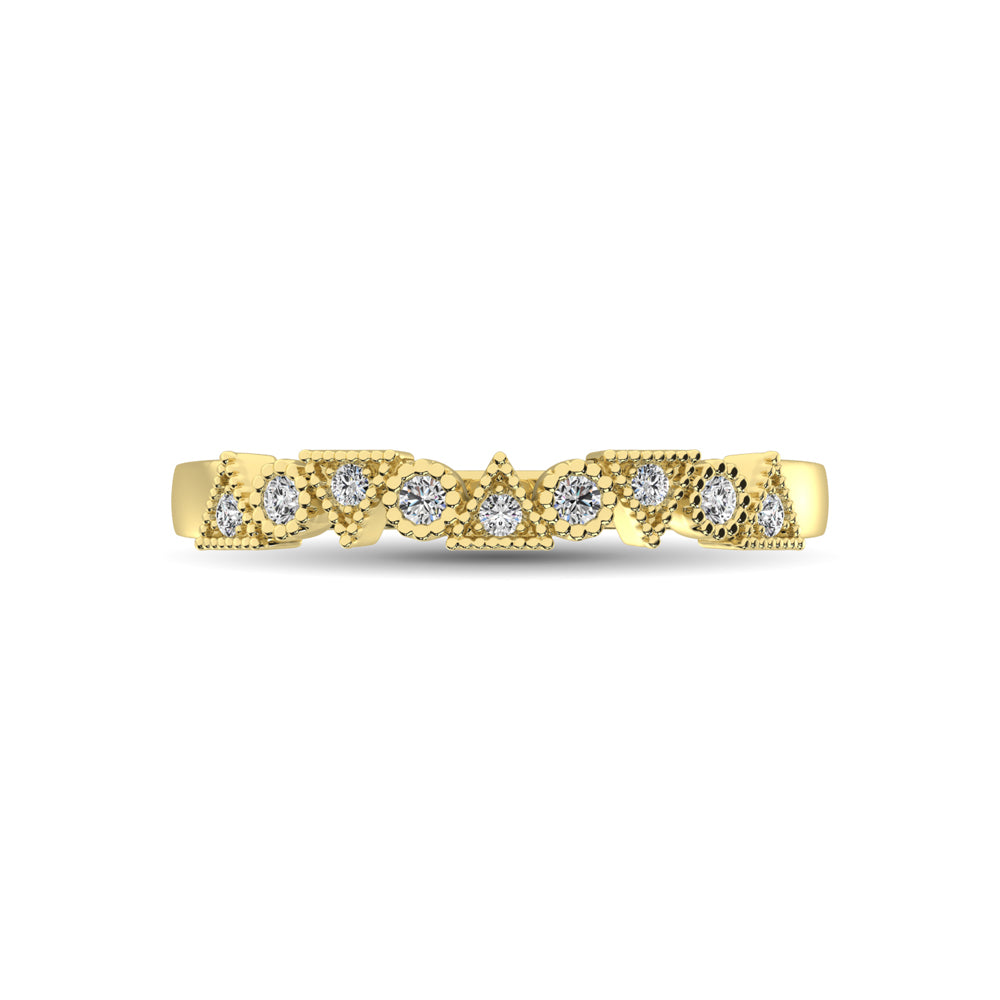 Anillo Trigale de Forma Redonda con Diamantes de 1/10 qt en Oro Amarillo de 14k