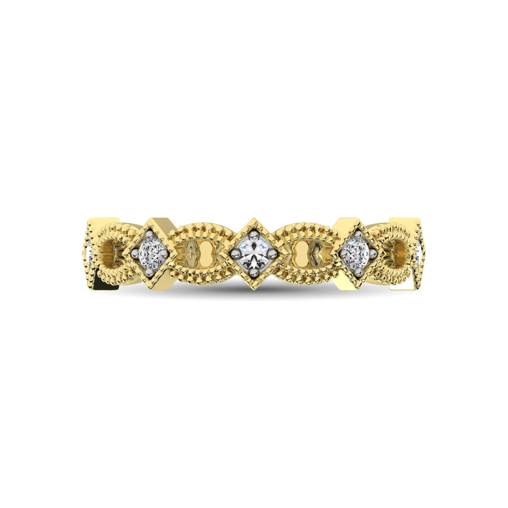 Banda Apilable de Diamantes de 1/6 qt en Oro Amarillo de 14k