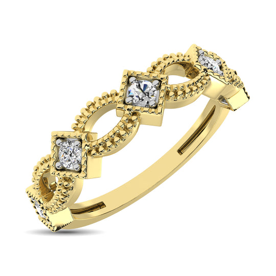 Banda Apilable de Diamantes de 1/6 qt en Oro Amarillo de 14k