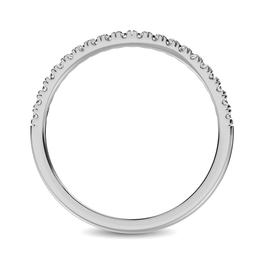 Anillo Contorneado con Diamantes  de 1/6 qt en Oro Blanco de 14k