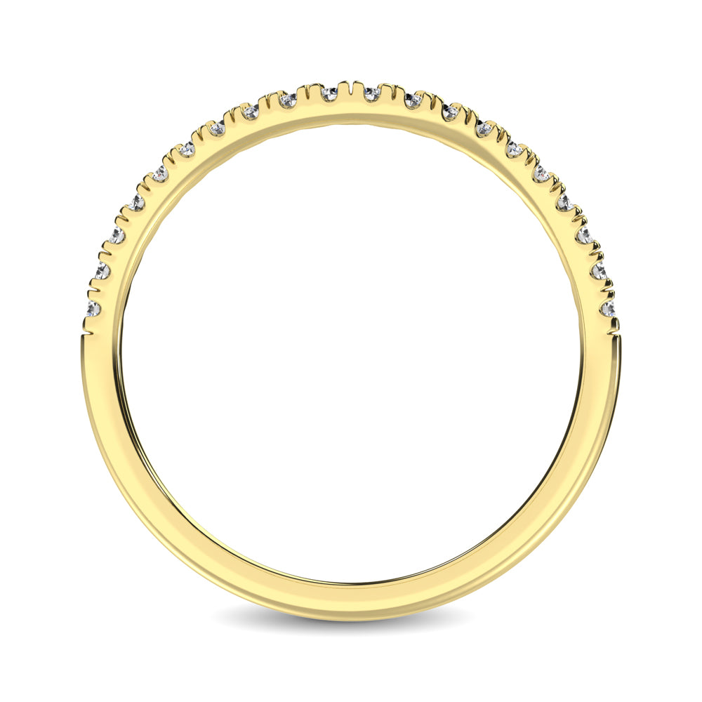 Anillo Contorneado con Diamantes  de 1/6 qt en Oro Amarillo de 14k