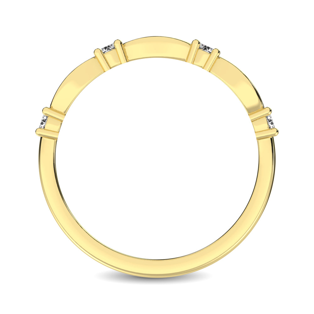 Anillo de Oro Amarillo de 14 k con Diamantes Redondos de 1/4 qt