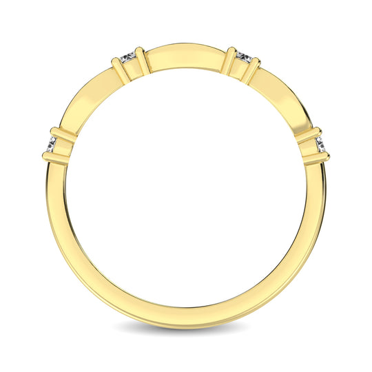 Anillo de Oro Amarillo de 14 k con Diamantes Redondos de 1/4 qt