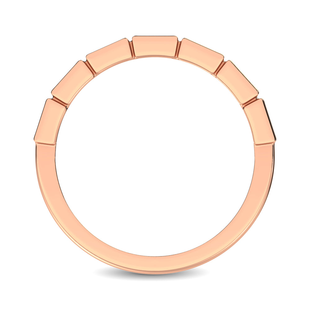 Oro rosado de 14 quilates, 1/4 qt. total Banda apilable Diamond Straight Buggete