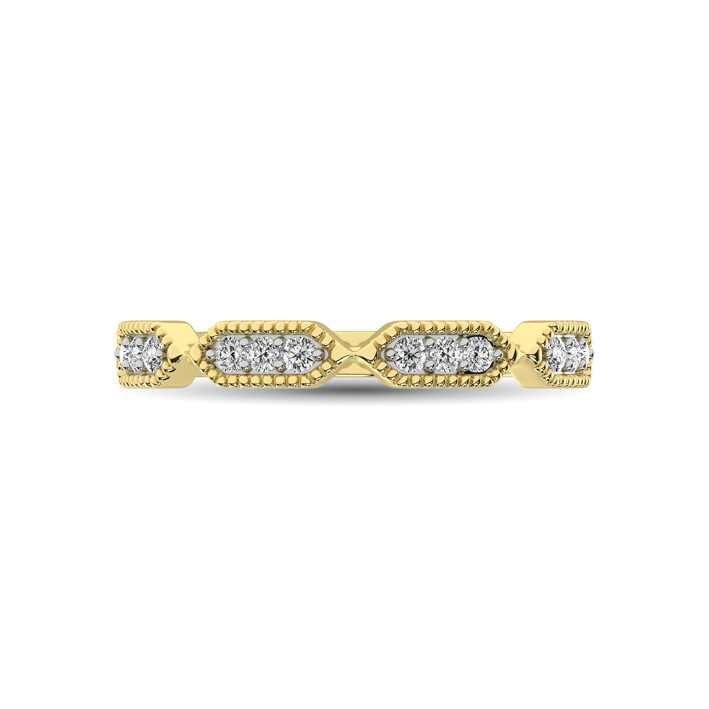 Banda Estilo Cuentas Engastada con Diamante de 1/6 qt en Oro Amarillo de 14k