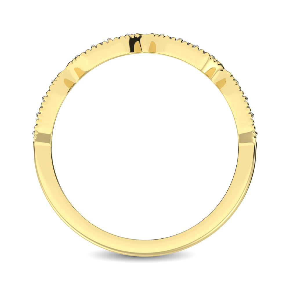 Banda Estilo Cuentas Engastada con Diamante de 1/6 qt en Oro Amarillo de 14k