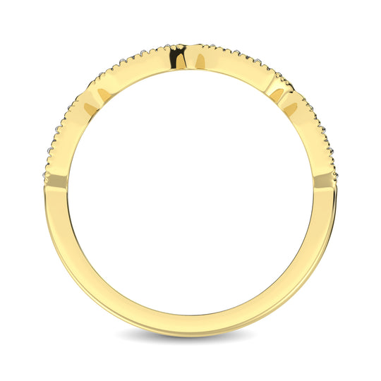 Banda Estilo Cuentas Engastada con Diamante de 1/6 qt en Oro Amarillo de 14k