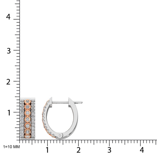 Diamante 3/8 Ct.Tw. Aretes de aro en oro de dos tonos de 14 k