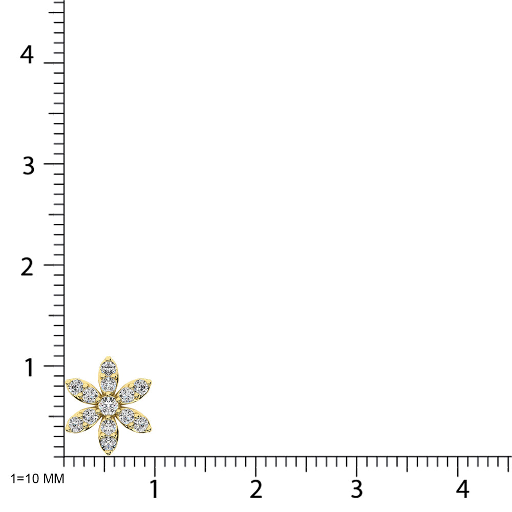 Diamante 1/4 Ct.Tw. Colgante de flores