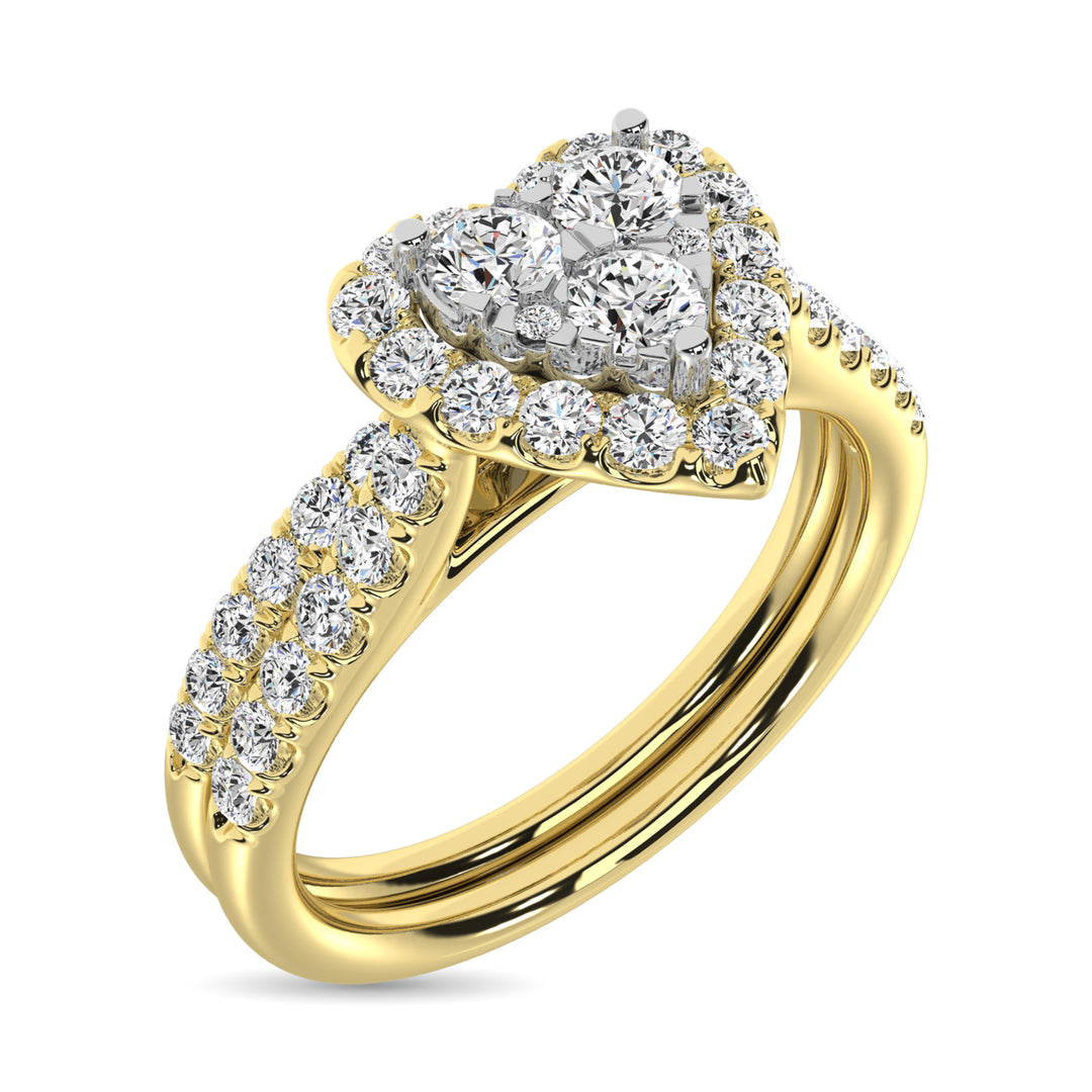 Diamante de 1 qt.Tw. Anillo nupcial en oro amarillo de 10 quilates