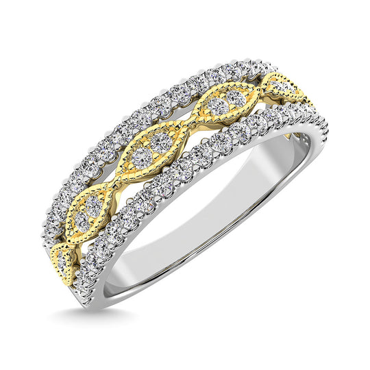 Diamante 3/8 Ct.Tw. Banda de moda en oro de dos tonos de 10 quilates