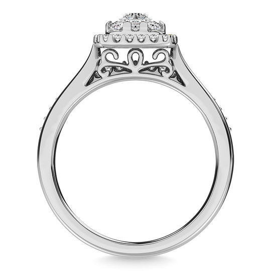 Diamante 1/2 Ct.Tw. Anillo nupcial en oro blanco de 14 k