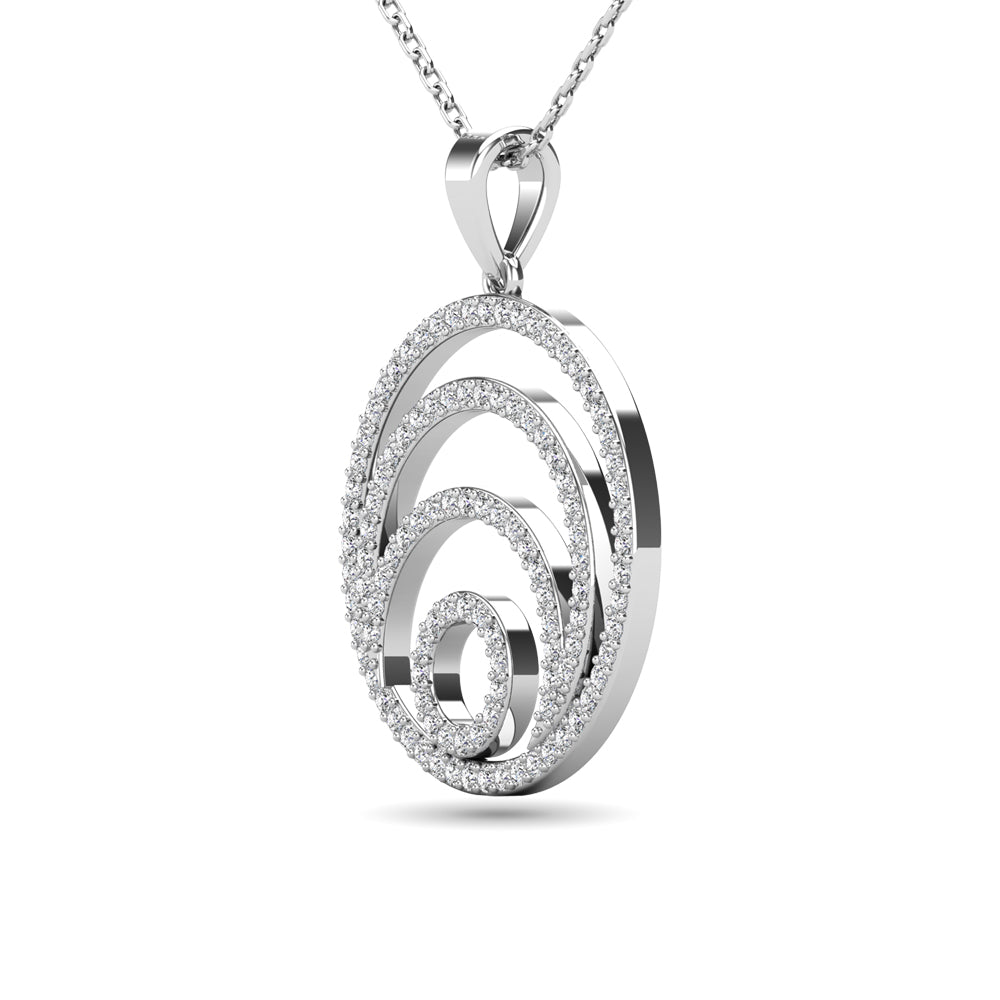 Diamante 3/8 Ct.Tw. Colgante circular en oro blanco de 14 k