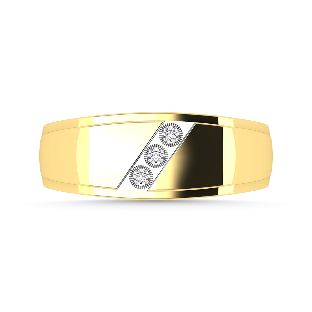 Diamante 1/50 Ct.Tw. Anillo de moda para hombre en oro amarillo de 10 quilates