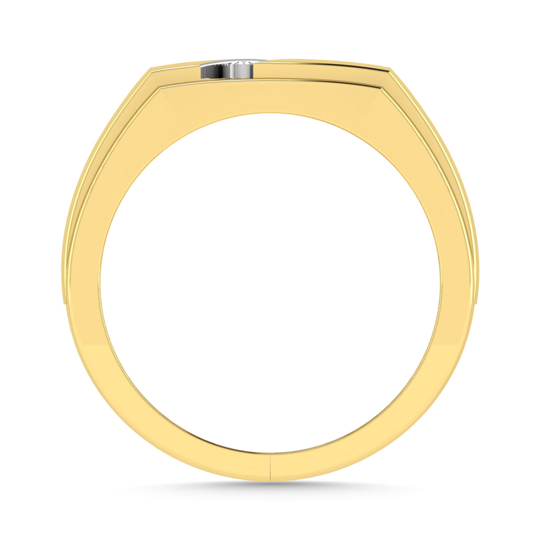 Diamante 1/50 Ct.Tw. Anillo de moda para hombre en oro amarillo de 10 quilates