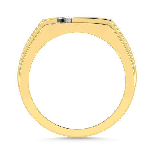 Diamante 1/50 Ct.Tw. Anillo de moda para hombre en oro amarillo de 10 quilates