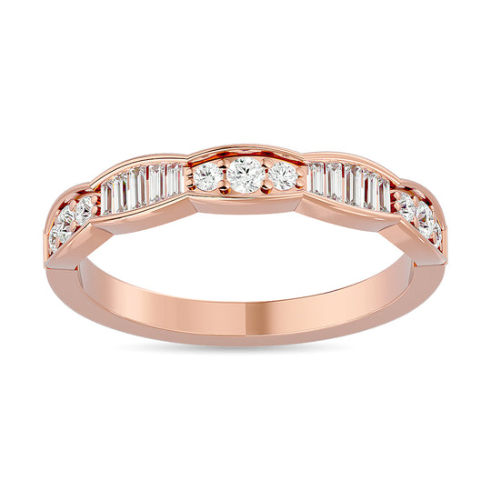 Alianza con Diamantes de 1/3 qt en Oro Rosado de 14k