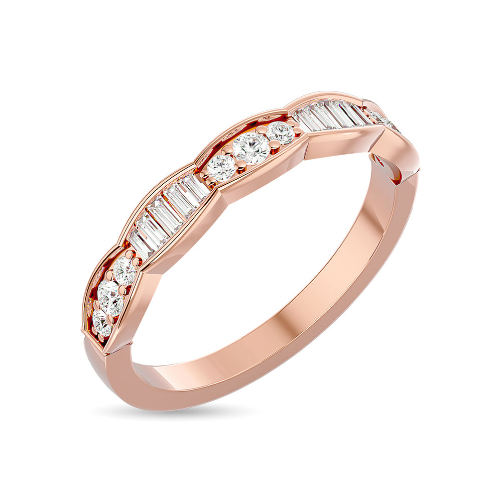 Alianza con Diamantes de 1/3 qt en Oro Rosado de 14k