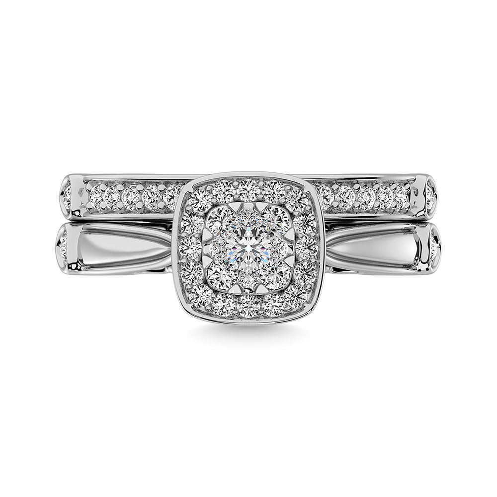 Diamante 1/2 Ct.Tw. Anillo nupcial en oro blanco de 14 k