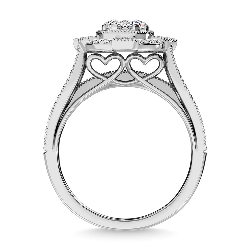 Diamante 1 1/5 Ct.Tw. Anillo nupcial en oro blanco de 14 k