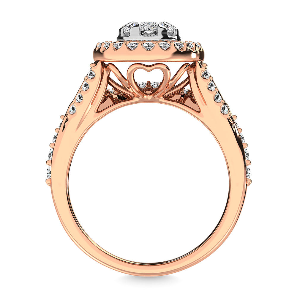 Diamante 1 1/5 Ct.Tw. Anillo nupcial en oro rosa de 14 quilates