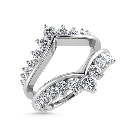 Diamante 1/4 Ct.Tw. Anillo protector en oro blanco de 10 quilates