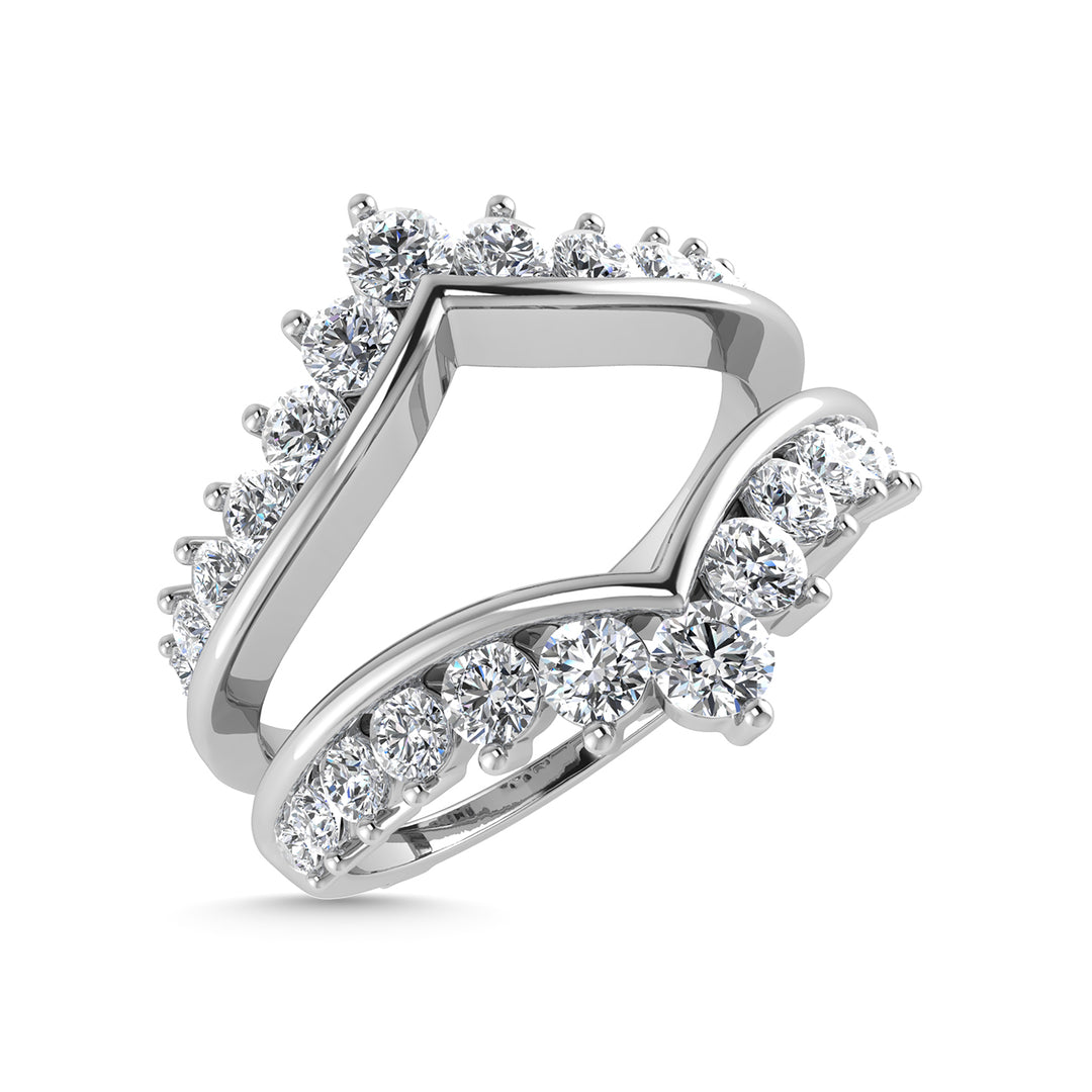 Diamante 1/2 Ct.Tw. Anillo protector en oro blanco de 10 quilates