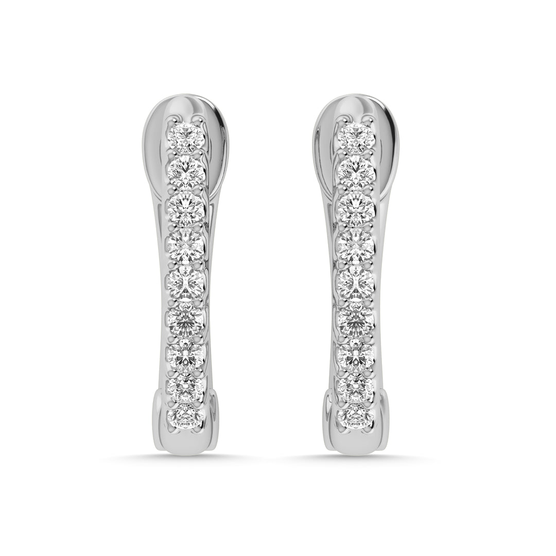 Diamante 1/10 Ct.Tw. Aretes de aro en oro blanco de 14 k