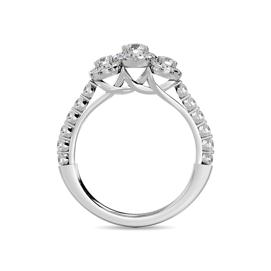 Diamante de 1 qt.Tw. Anillo nupcial en oro blanco de 14 k