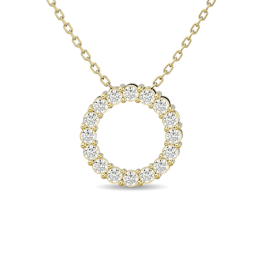 Diamante 1/4 Ct.Tw. Colgante circular en oro amarillo de 14 k