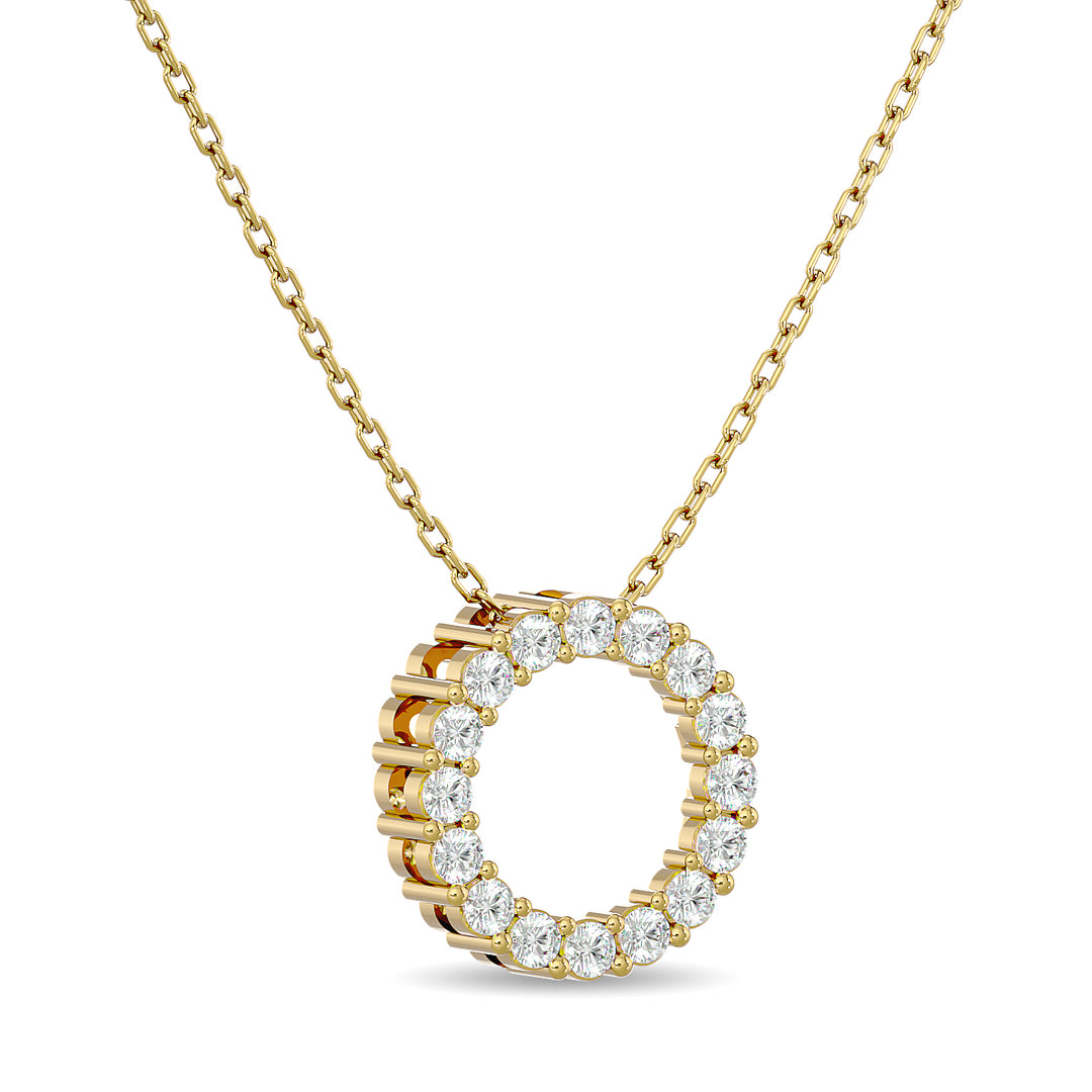 Diamante 1/4 Ct.Tw. Colgante circular en oro amarillo de 14 k