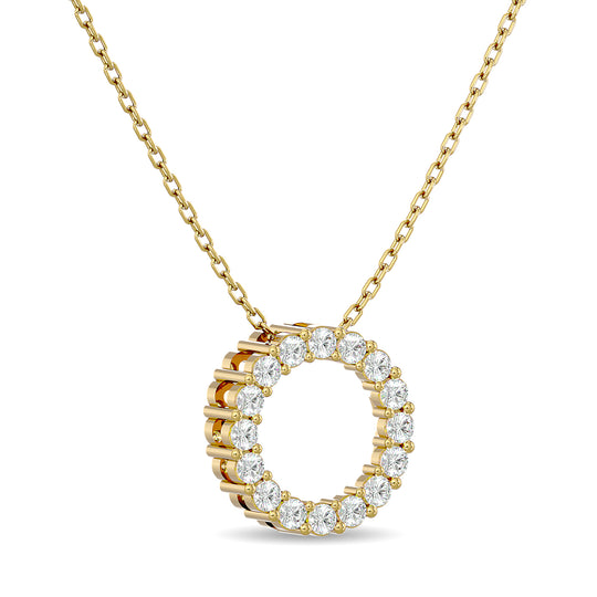 Diamante 1/4 Ct.Tw. Colgante circular en oro amarillo de 14 k