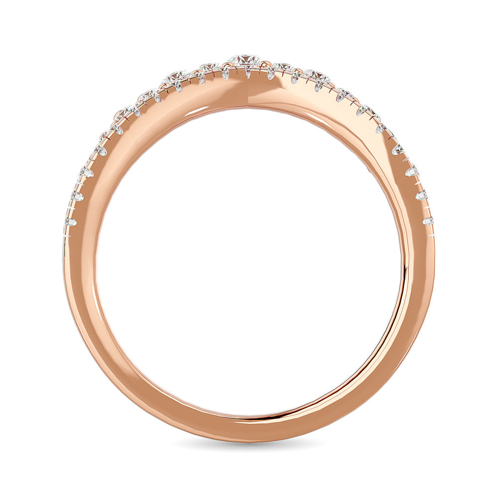 Alianza con Diamantes de 1/3 qt en Oro Rosado de 14k