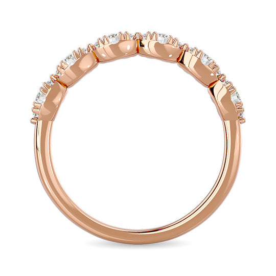 Alianza de Bodas con Diamantes de 1/5 qt en Oro Rosado de 14k