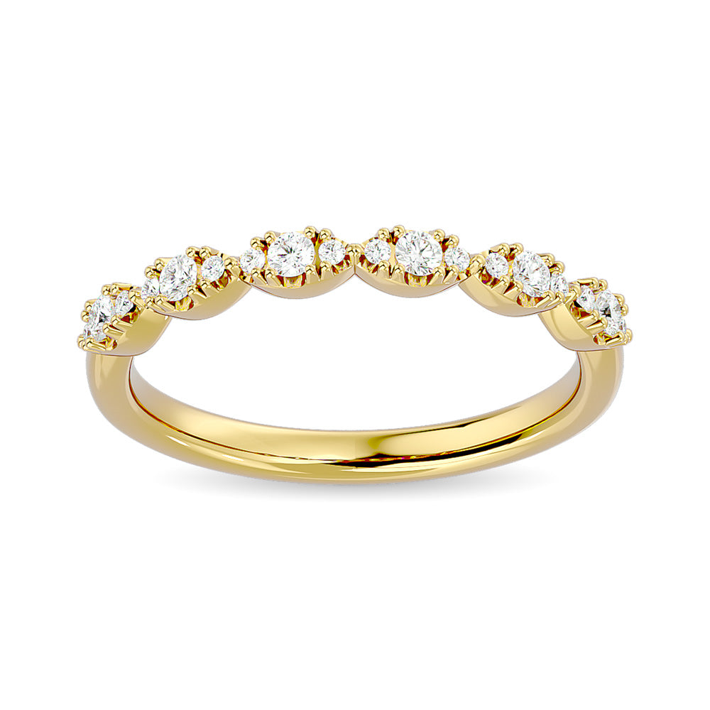 Alianza Apilable con Diamantes de 1/5 qt en Oro Amarillo de 14k